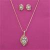American Diamond Classic Pendant Set With 2 Tone Plating