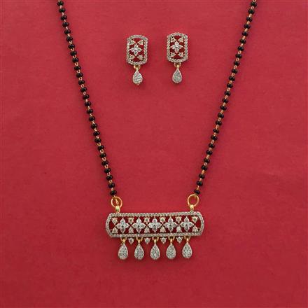 American Diamond Classic Mangalsutra With 2 Tone Plating