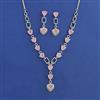 American Diamond Classic Necklace With Rhodium Plating