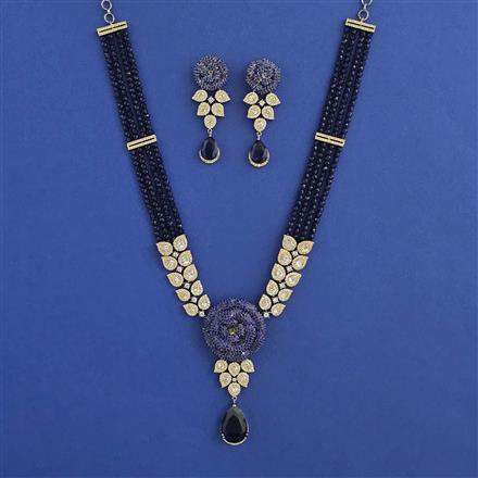 American Diamond Classic Pendant Set With 2 Tone Plating