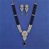 American Diamond Classic Pendant Set With Black Plating