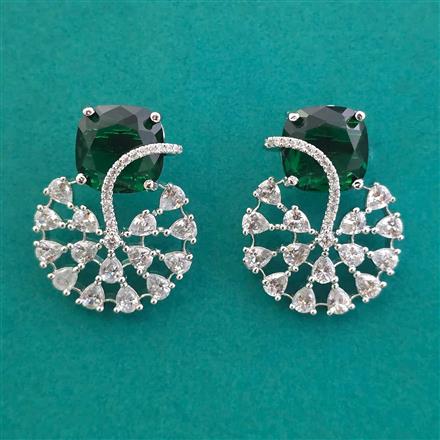 American Diamond Classic Earring With Rhodium Plating