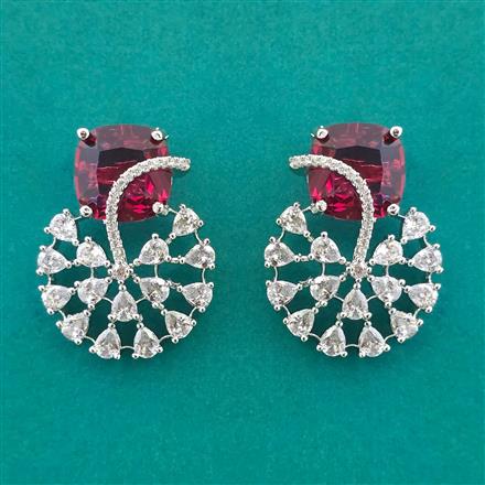 American Diamond Classic Earring With Rhodium Plating