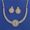 American Diamond Classic Necklace With Mehndi Plating 2 Tone Plating Rhodium Plating