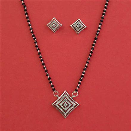American Diamond Classic Mangalsutra With 2 Tone Plating Rhodium Plating