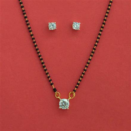 American Diamond Classic Mangalsutra With 2 Tone Plating Rhodium Plating