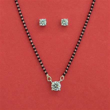 American Diamond Classic Mangalsutra With 2 Tone Plating Rhodium Plating