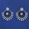 American Diamond Moti Earring With Rhodium Plating
