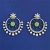 American Diamond Moti Earring With Rhodium Plating