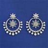 American Diamond Moti Earring With Rhodium Plating