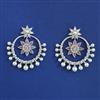 American Diamond Moti Earring With Rhodium Plating