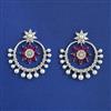 American Diamond Moti Earring With Rhodium Plating