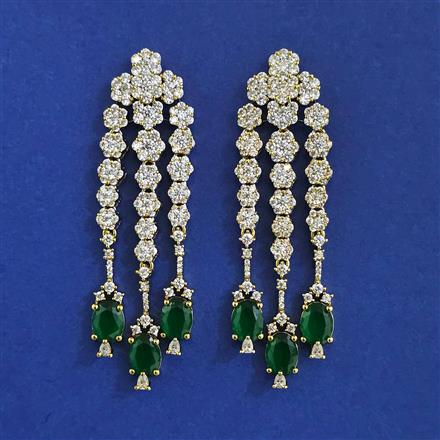 American Diamond Classic Earring With Mehndi Plating