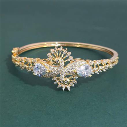 American Diamond Openable Kada With 2 Tone Plating