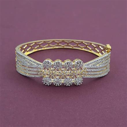 American Diamond Openable Kada With 2 Tone Plating