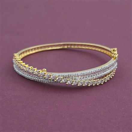 American Diamond Openable Kada With 2 Tone Plating