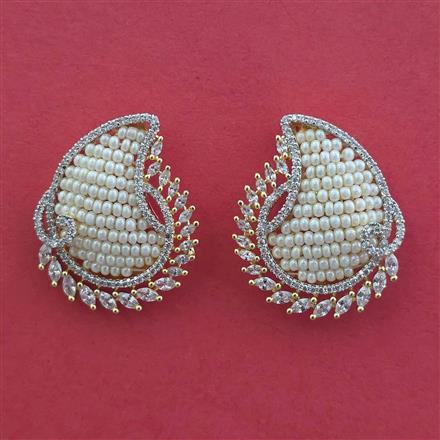 American Diamond Classic Earring With 2 Tone Plating