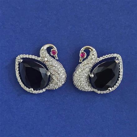 American Diamond Classic Earring With Rhodium Plating