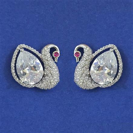 American Diamond Classic Earring With Rhodium Plating