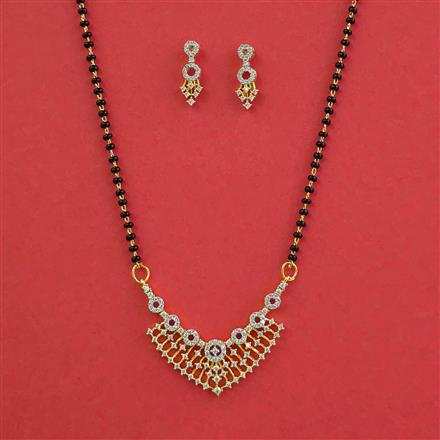 American Diamond Classic Mangalsutra With 2 Tone Plating