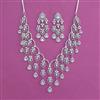 American Diamond Classic Necklace With Rhodium Plating
