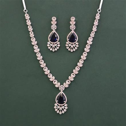American Diamond Classic Necklace With Rhodium Plating
