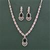 American Diamond Classic Necklace With Rhodium Plating