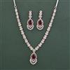 American Diamond Classic Necklace With Rhodium Plating
