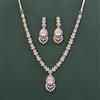 American Diamond Classic Necklace With Rhodium Plating