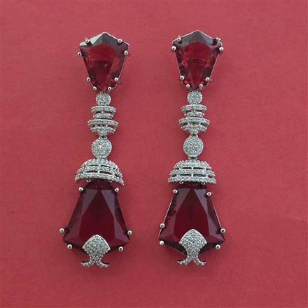 American Diamond Classic Earring With Rhodium Plating