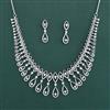 American Diamond Classic Necklace with Rhodium Plating 2 Tone Plating