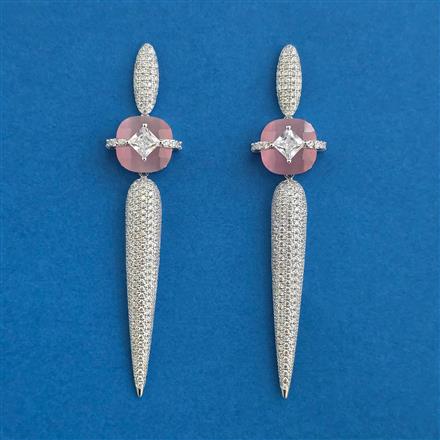 American Diamond Classic Earring With Rhodium Plating