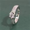 American Diamond Adjustable Ring With Mehndi Plating 2 Tone Plating Rhodium Plating