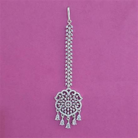 American Diamond Classic Tikka With 2 Tone Plating Rhodium Plating
