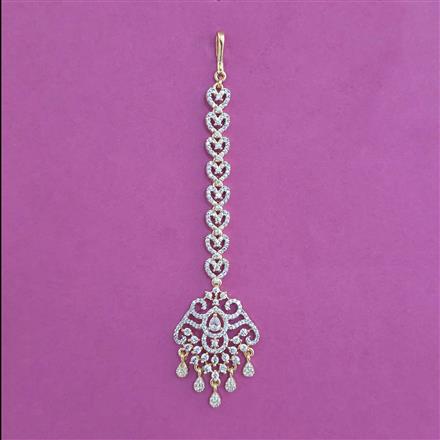 American Diamond Classic Tikka With 2 Tone Plating Rhodium Plating