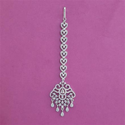 American Diamond Classic Tikka With 2 Tone Plating Rhodium Plating
