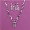 American Diamond Classic Necklace With Rhodium Plating