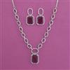 American Diamond Classic Necklace With Rhodium Plating