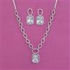 American Diamond Classic Necklace With Rhodium Plating