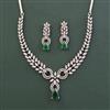 American Diamond Classic Necklace With Rhodium Plating