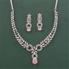 American Diamond Classic Necklace With Rhodium Plating