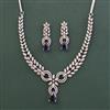 American Diamond Classic Necklace With Rhodium Plating