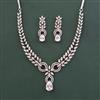 American Diamond Classic Necklace With Rhodium Plating