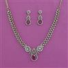 American Diamond Classic Necklace With Mehndi Plating