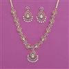 American Diamond Classic Necklace With 2 Tone Plating Rhodium Plating
