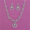 American Diamond Classic Necklace With 2 Tone Plating Rhodium Plating