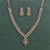 American Diamond Classic Necklace With 2 Tone Plating Mehndi Plating Rhodium Plating