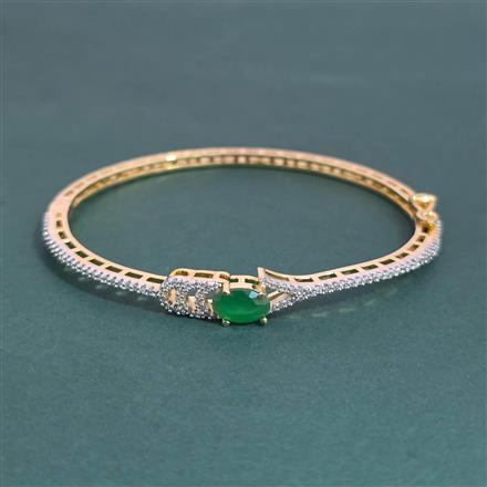 American Diamond Openable Kada With 2 Tone Plating