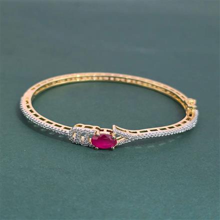 American Diamond Openable Kada With 2 Tone Plating