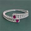 American Diamond Openable Kada With Rhodium Plating
